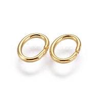 304 Stainless Steel Open Jump Rings, Oval, Golden, 7.5x5.7x0.9mm, Hole: 5.6mm(STAS-L221-16G)