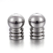 304 Stainless Steel Cord End Caps, Stainless Steel Color, 13x9mm, Hole: 6mm(STAS-P223-21P)