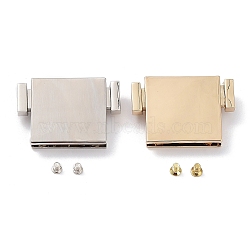 (Defective Closeout Sale: Scratch) Zinc Alloy Twist Bag Lock Purse Catch Clasps, Square, for DIY Bag Purse Hardware Accessories, Platinum & Light Gold, 2.8x4.1x1.15cm(FIND-XCP0002-41)