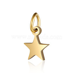 201 Stainless Steel Charms, Star, Golden, 7x5.5x1mm, Hole: 2~2.5mm(STAS-S105-T554D-6-2)