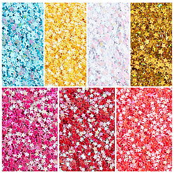 210G 7 Colors Ornament Accessories, PVC Plastic Paillette/Sequins Beads, AB Color Plated, Star, Mixed Color, 2.6x2.7x0.4mm, about 30g/color(PVC-OC0001-12)