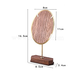 Oval Shaped Wood Necklace Organizer Display Racks, with Brass Findings, for Necklaces, Saddle Brown, 8.4x1.6x16.5cm(ODIS-B002-05C)