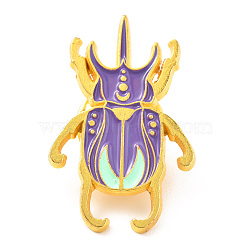 Alloy Enamel Brooches, Enamel Pin, with Butterfly Clutches, Insect, Golden, Medium Purple, 28x18x9.5mm(JEWB-P006-A03)