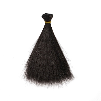 Plastic Long Straight Hairstyle Doll Wig Hair, for DIY Girl BJD Makings Accessories, Black, 5.91 inch(15cm)