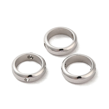 201 Stainless Steel Bead Frames, Ring, Stainless Steel Color, 9x2.5mm, Hole: 1mm