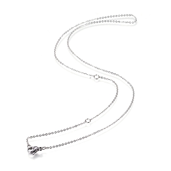304 Stainless Steel Necklace, Cable Chains, with Lobster Clasps, Stainless Steel Color, 18.5 inch(47cm), 1mm, Jump Ring: 4x0.5mm