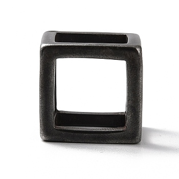 Vacuum Plating 304 Stainless Steel Pendants, Cube Charms, Black, 21x21x21mm, Inner Diameter: 15.5x15.5mm