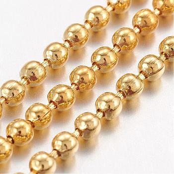 Iron Ball Chains, Beads Chain, Soldered, with Spool, Nickel Free, Golden, 2mm, about 328.08 Feet(100m)/roll