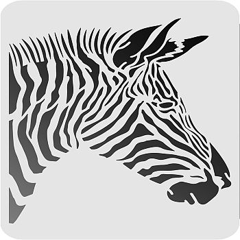 Large Plastic Reusable Drawing Painting Stencils Templates, for Painting on Scrapbook Fabric Tiles Floor Furniture Wood, Rectangle, Zebra Pattern, 297x210mm