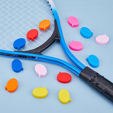 14Pcs 7 Colors Speech Bubble Silicone Tennis Racquet Dampener(AJEW-FH0004-58)-5