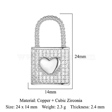 Brass Micro Pave Clear Cubic Zirconia Pendants(ZIRC-OY001-19P)-2