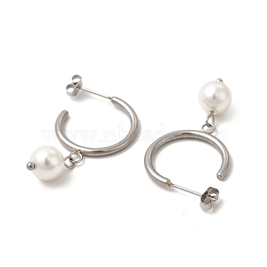Aretes colgantes con perlas de vidrio(EJEW-P219-12P)-2