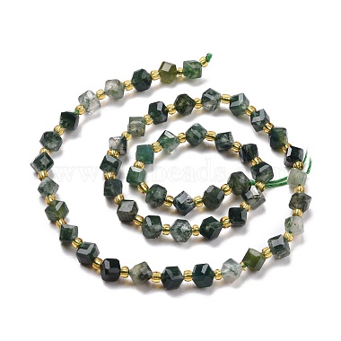 Chapelets de perles en agate mousse naturelle(G-P463-10)-3