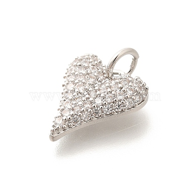 Brass Micro Pave Clear Cubic Zirconia Pendants(KK-L225-035P)-2