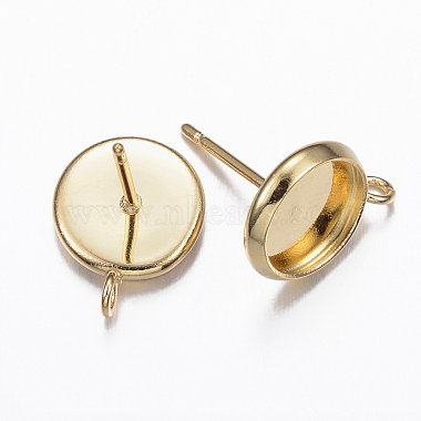 Golden Stainless Steel Stud Earrings