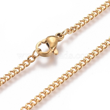 Unisex Vacuum Plating 304 Stainless Steel Curb Chain/Twisted Chain Necklaces(STAS-D0002-34G)-3