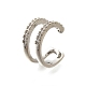 Brass Clear Cubic Zirconia Cuff Earrings(EJEW-Q025-03A-P)-2