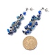 Natural Gemstone Chips & Lampwork Evil Eye Cluster Dangle Stud Earrings(EJEW-JE05040)-5