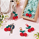 6Pcs 3 Colors Cherry Wool Knitting Pendant Decorations(HJEW-CP0001-06)-4