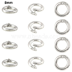 10Pcs Brass Locking Jump Rings, Open Round, Platinum, 8x1.5mm, 15 Gauge, Inner Diameter: 5mm(KK-YW0003-96B-P)