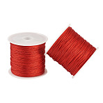 2 Rolls Nylon Braided Cord, Chinese Knotting Cord for Jewelry Making Macrame Craft, Red, 0.8mm, 38~40m/Roll(NWIR-TA0001-25)