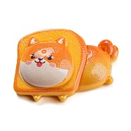 Opaque Resin Imitation Food Decoden Cabochons, Bread with Dog, Orange, 30x21.5x10.5mm(CRES-P026-D04)