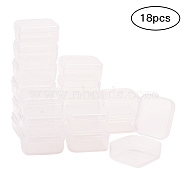 Transparent Plastic Bead Containers, Rectangle, Clear, 4.2x3.8x1.8cm, 18pcs/set(CON-YW0001-04)