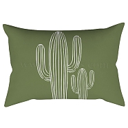 Green Series Nordic Style Geometry Abstract Polyester Throw Pillow Covers, Cushion Cover, for Couch Sofa Bed, Rectangle, Cactus, 300x500mm(PW23042506345)