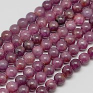Natural Gemstone Ruby Round Beads Strands, about 6mm, Hole: 1mm, about 65pcs/strand, 15.7 inch(G-O017-6mm-06)