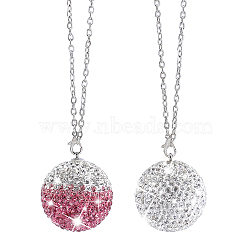 CHGCRAFT DIY Rhinestone Ball Beads Charm Necklace Making Kit, Including Polymer Clay Rhinestone Beads, Pave Disco Ball Beads, Iron Cable Chains Necklace Making, Mixed Color, Beads: 2pcs/bag(DIY-CA0003-58)