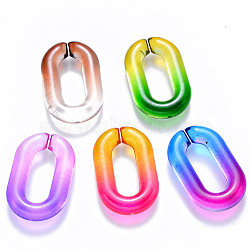 Two Tone Transparent Acrylic Linking Rings, Quick Link Connectors, for Cable Chains Making, Oval, Mixed Color, 31x19.5x5.5mm, Inner Diameter: 19.5x7.5mm(OACR-S036-006A-N)