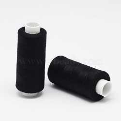 Polyester Sewing Thread, Black, 0.2mm, about 400yards/roll(X-OCOR-O006-B02)