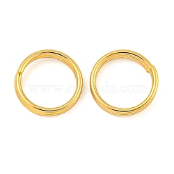 Brass Split Rings, Double Loops Jump Rings, Real 18K Gold Plated, 8x2mm, Inner Diameter: 7mm, Single Wire: 0.7mm, 125pcs/20g(KK-N254-35G)