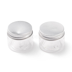 (Defective Closeout Sale: Some Scratched Surface)Plastic Empty Cosmetic Containers, with Aluminum Screw Top Lids, Clear, 5.05x4cm, Capacity: 40ml(1.35fl. oz)(CON-XCP0001-17)