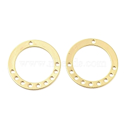 Brass Chandelier Component Links, Round Ring Connector, Real 18K Gold Plated, 21x0.7mm, Hole: 1.4mm(KK-L208-37G)