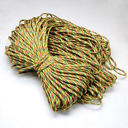 7 Inner Cores Polyester & Spandex Cord Ropes, for Rope Bracelets Making, Gold, 4mm, about 109.36 yards(100m)/bundle, 420~500g/bundle(RCP-R006-055)