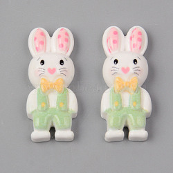 Opaque Resin Cabochons, Rabbit Shape, Pale Green, 27x11x6mm(CRES-N024-32)