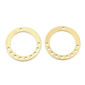 Brass Chandelier Component Links, Round Ring Connector, Real 18K Gold Plated, 21x0.7mm, Hole: 1.4mm