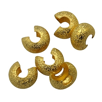 Brass Crimp Beads Covers, Golden, 4mm In Diameter, Hole: 2mm
