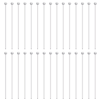 925 Sterling Silver Ball Head Pins, for Jewelry Making, Silver, 24 Gauge, 30x0.5mm, Head: 1.5mm, 30pcs