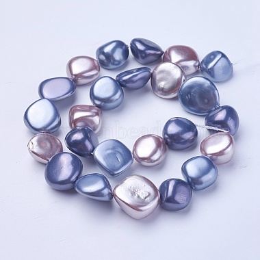 15mm MarineBlue Nuggets Shell Pearl Beads