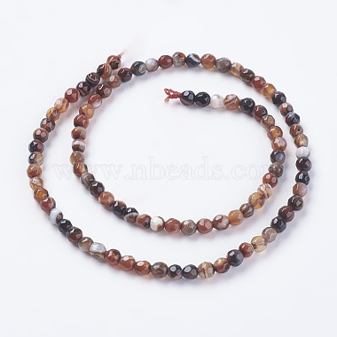 Faceted Round Dyed Natural Striped Agate/Banded Agate Beads Strands(G-G581-4mm-M)-2