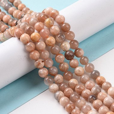 Round Natural Multi-Moonstone Beads Strands(G-I176-09-6mm)-1