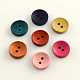 2-Hole Dyed Wooden Buttons(BUTT-R031-036)-1