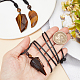 3Pcs 3 Style Natural Tiger Eye Wing & Cone & Dagger Pendant Necklaces Set with Polyester Rope for Men Women(NJEW-GL0001-02)-3