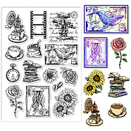 PVC Stamps, for DIY Scrapbooking, Photo Album Decorative, Cards Making, Stamp Sheets, Film Frame, Mixed Shapes, 21x14.8x0.3cm(DIY-WH0371-0148)