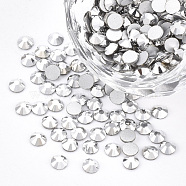 Glass Flat Back Rhinestone Cabochons, Back Plated, Faceted Half Round, Jet Metallic Silver, SS20, 4.6~4.8x2mm, about 1440pcs/bag(RGLA-S002-20SS-36)