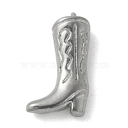 304 Stainless Steel Pendants, Cowboy Boots Charms, Stainless Steel Color, 14x8x4mm, Hole: 1.2mm(STAS-L277-05A-P)