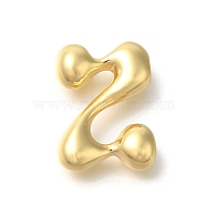 Rack Plating Brass Beads, Balloon Letter, for Personalized Name Necklaces Making, Long-Lasting Plated, Lead Free & Cadmium Free, Real 18K Gold Plated, Letter Z, 23.5x17.5x6.5mm, Hole: 2mm(KK-S051-01G-Z)