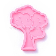 Food Grade Apple Tree Silicone Molds, Fondant Molds, Baking Molds, Chocolate, Candy, Biscuits, UV Resin & Epoxy Resin Jewelry Making, Hot Pink, 115x96x13mm, Inner Size: 107x87mm(X-DIY-F045-10)